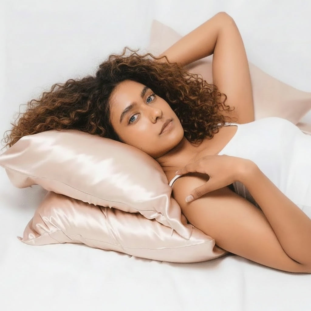 Sunday Reset Hair Ritual Bundle silk pillowcase and hair repair oil