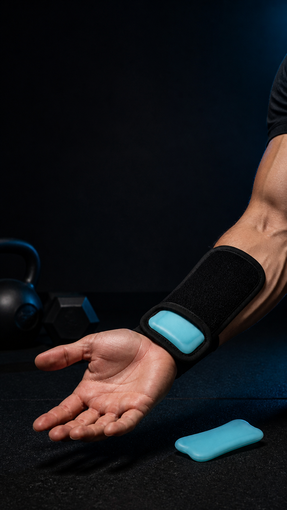 Hot and cold gel wrist wrap in an athletic training setting
