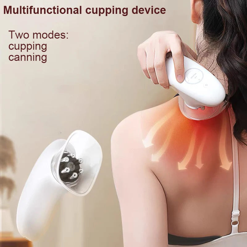 3 In 1 Body Cupping Scraping Massager With Suction Cup Heating Device