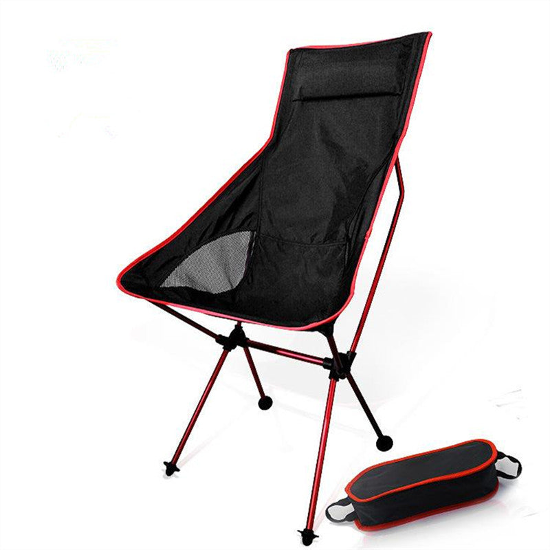 Portable aluminum high back folding chair