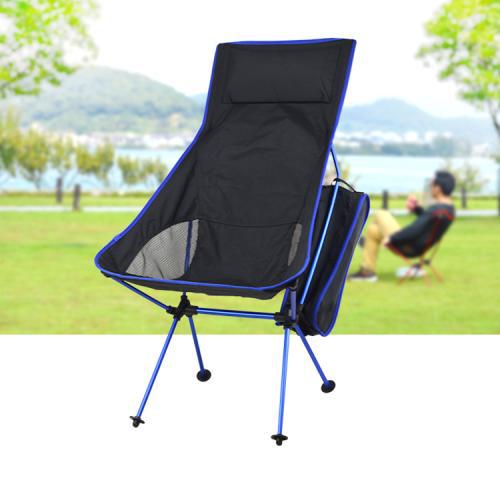 Portable aluminum high back folding chair