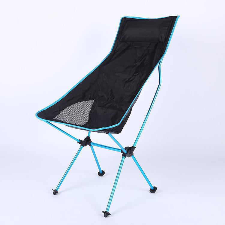 Portable aluminum high back folding chair