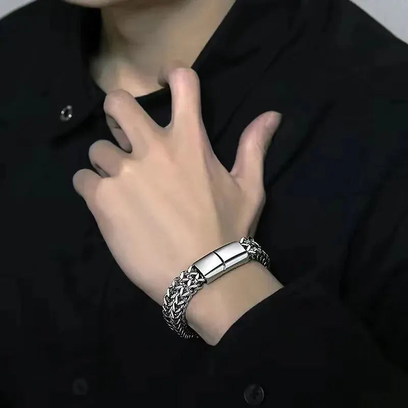 Steadfast Braided Steel Bracelet for Men Durable Everyday Wear