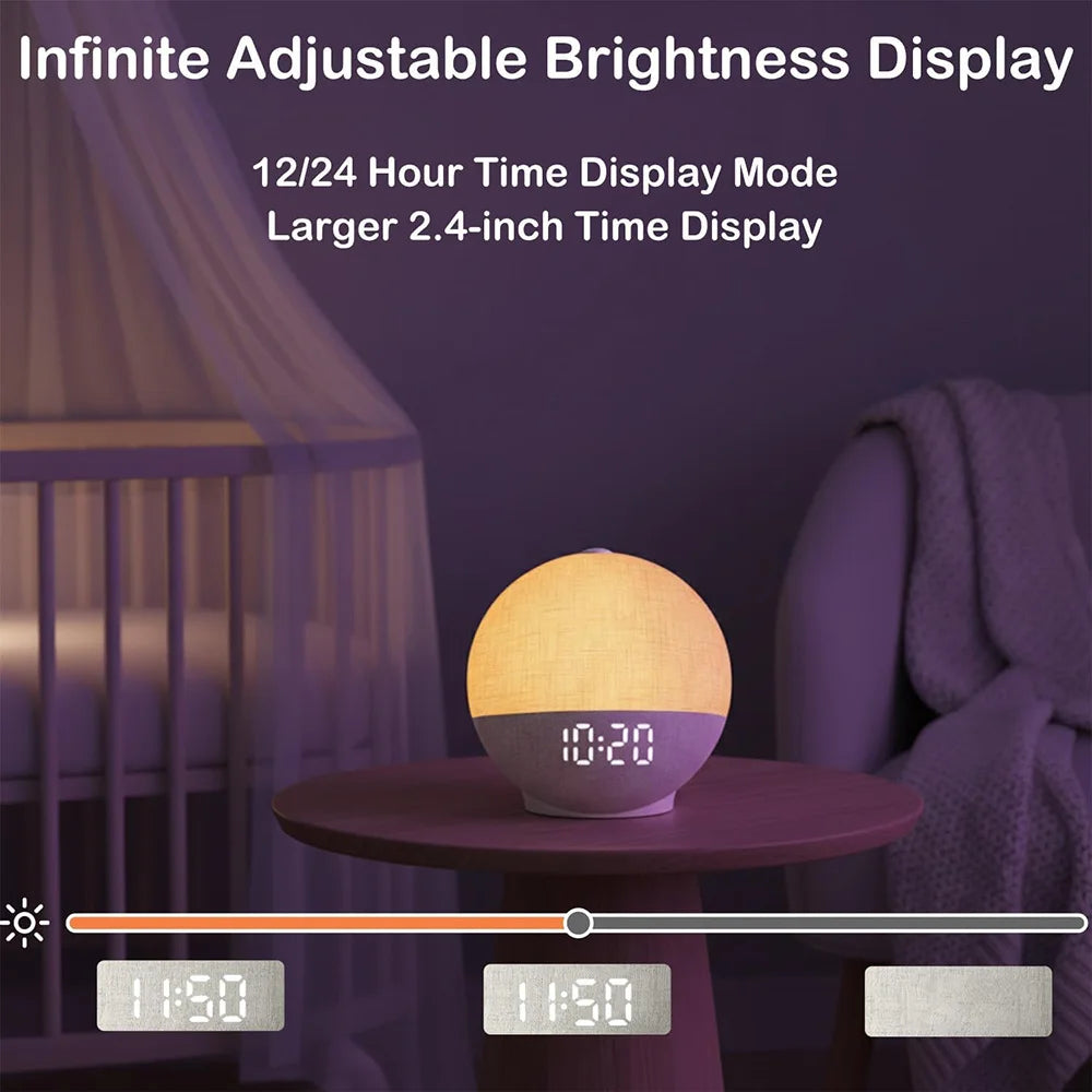 Wake Up Light Sunrise Alarm Clock White Noise Bluetooth Speaker And Night Lights