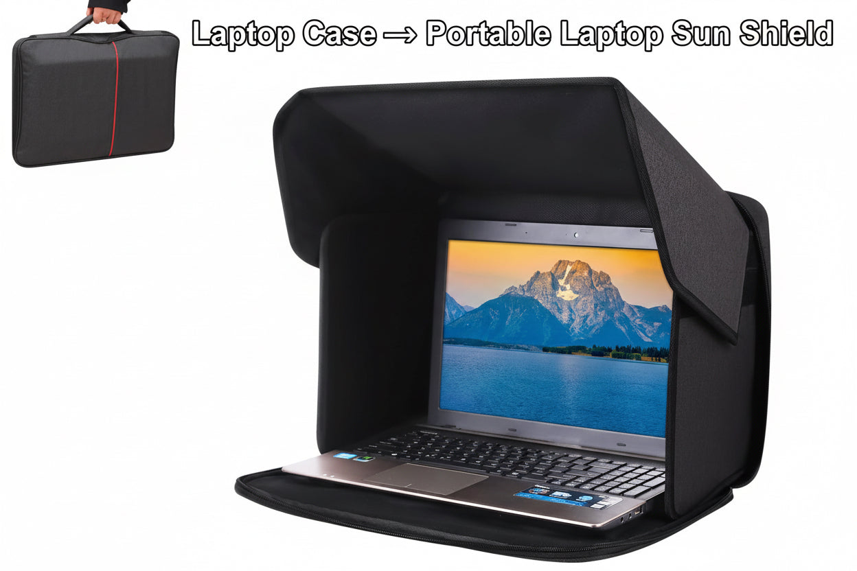 Sideline Reset™ WorkShade Laptop Cover – Portable Glare Shield for Travel & Sidelines