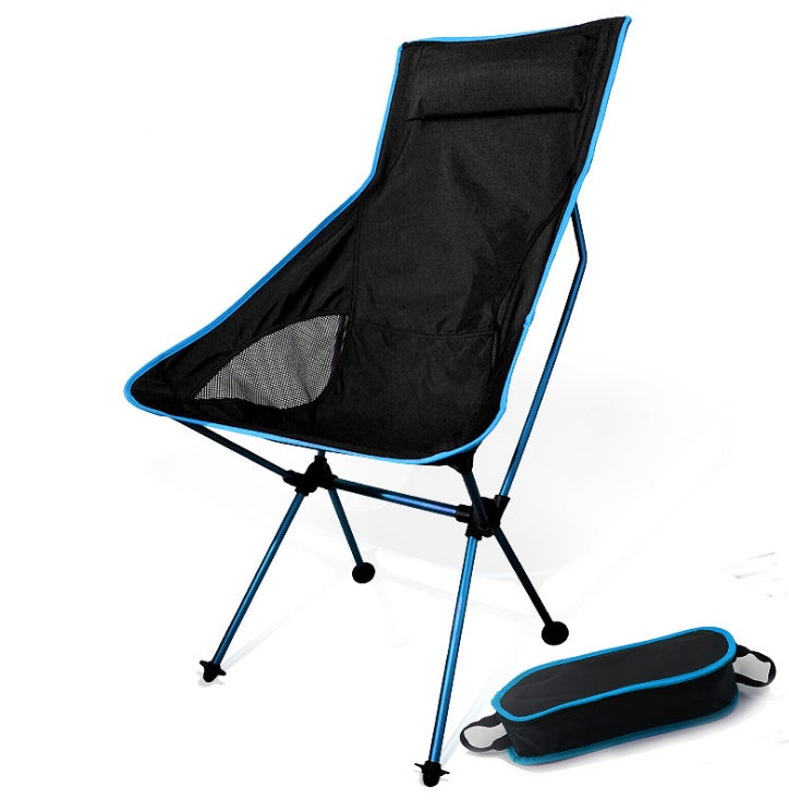 Portable aluminum high back folding chair