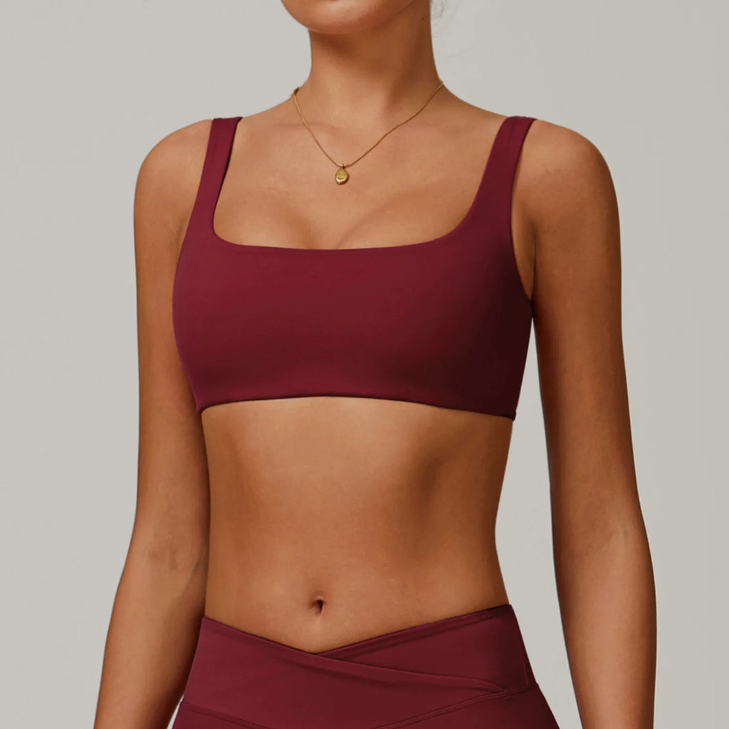 Sideline Sculpt Square Neck Sports Bra for Supportive Flattering Fit