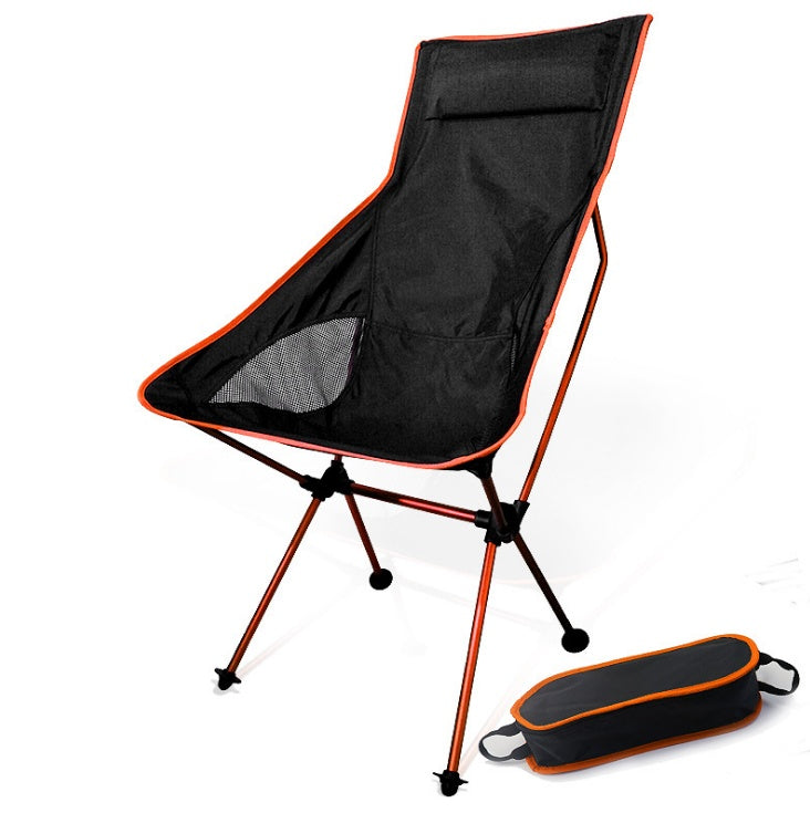 Portable aluminum high back folding chair