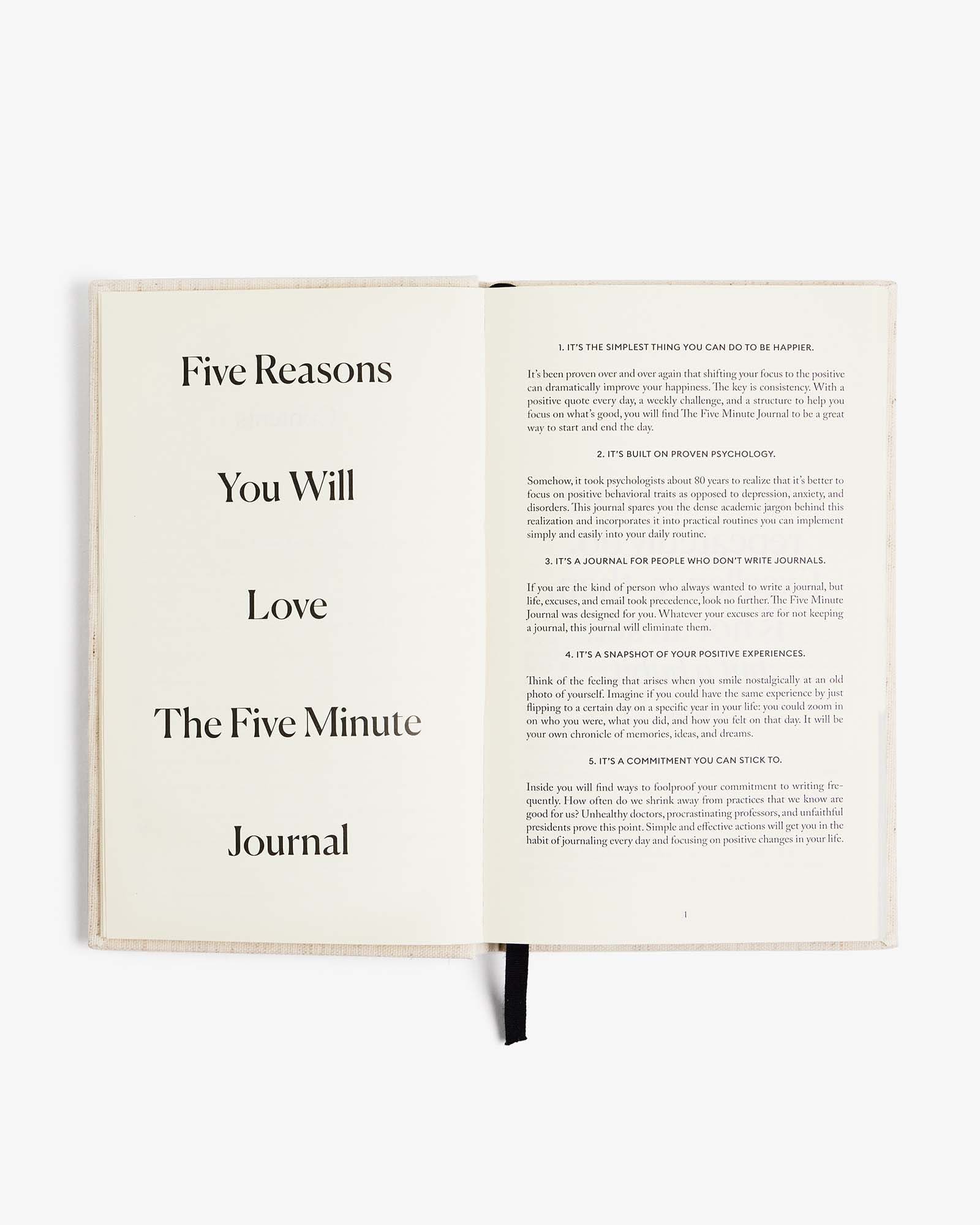 The Five Minute Journal Original Linen Gratitude Journal For Daily Positivity