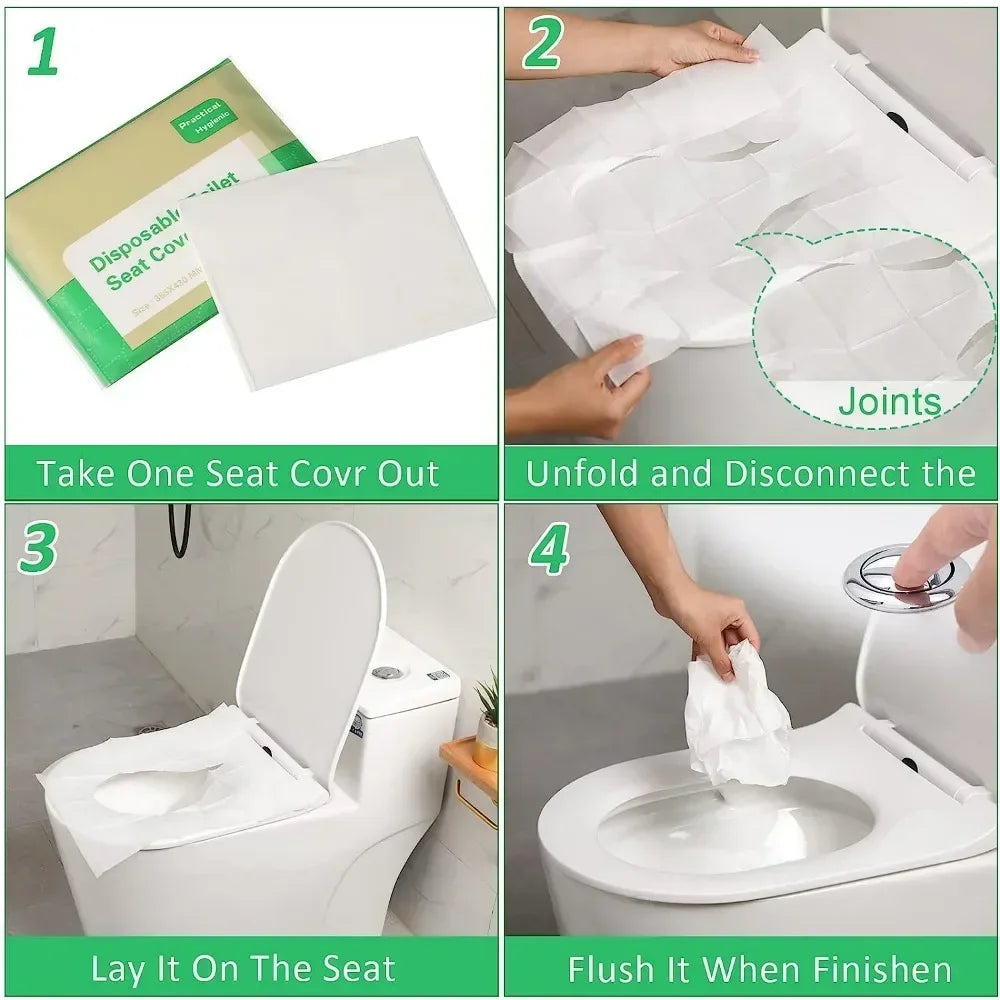Waterproof Portable Disposable Toilet Seat Covers 10 Pack for Travel Hotels