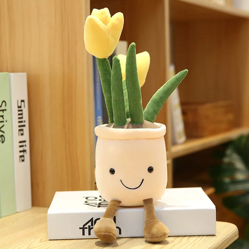 Sunny Tulip™ Smiling Plush Plant – multiple options