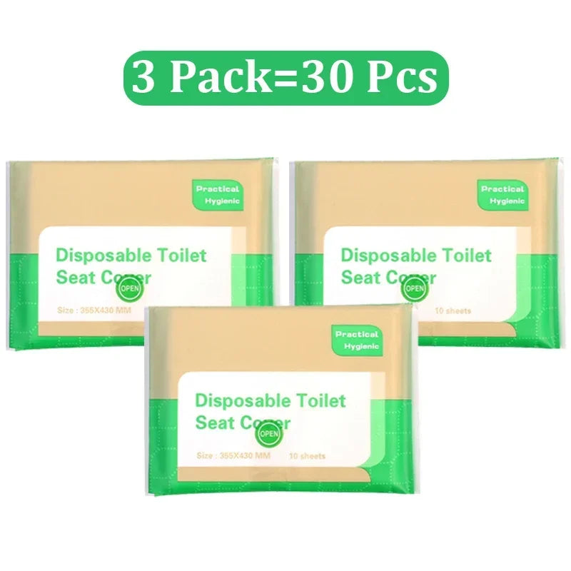 Waterproof Portable Disposable Toilet Seat Covers 10 Pack for Travel Hotels