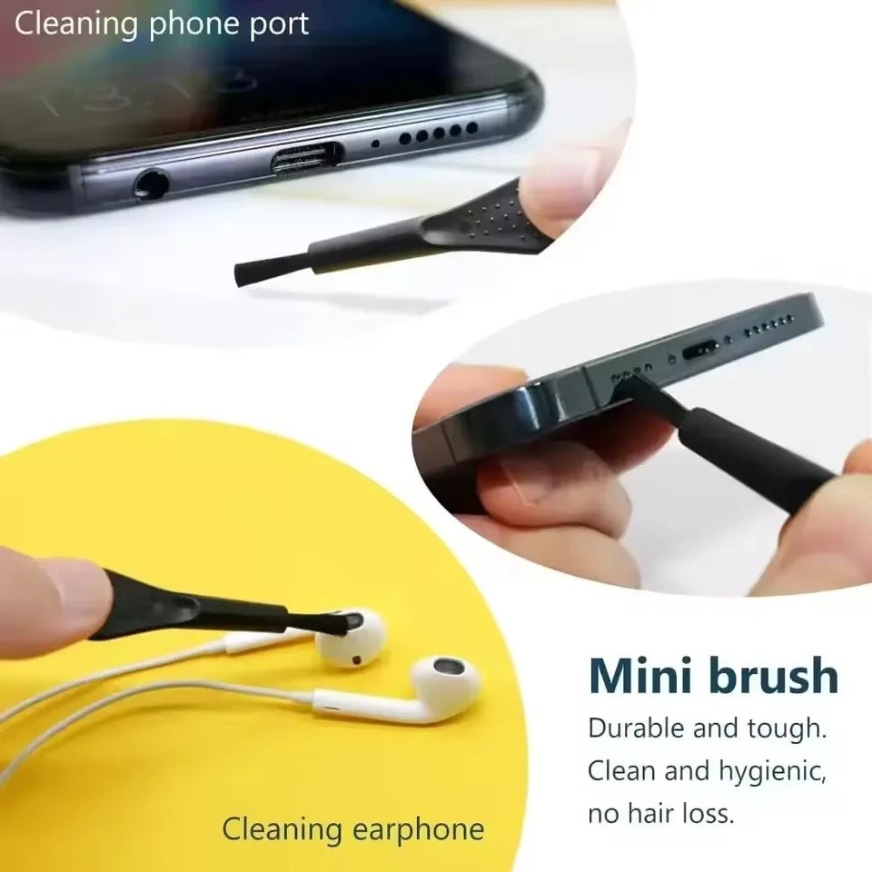 Charging Port Dust Plug With Cleaning Brush For IPhone Type C Samsung Xiaomi Set