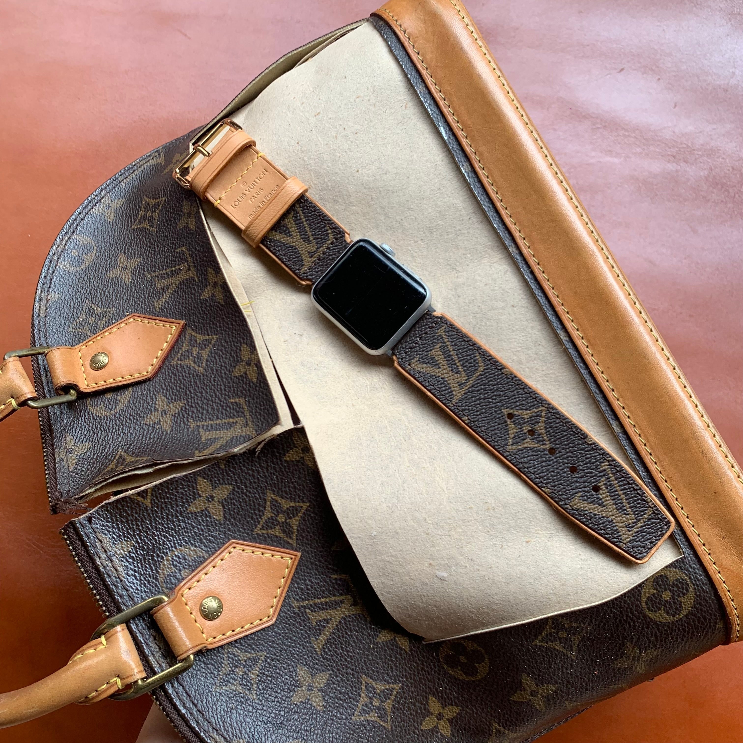 Recycled Louis Vuitton Apple Watch Band - Wide