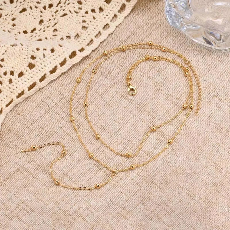 Stainless Steel Lariat Necklace Gold Plated Dainty Long Layered Y Shape Pendant