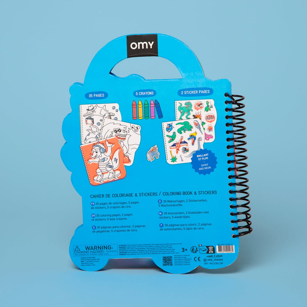 Dinosaur Coloring And Sticker Book With Two Sticker Sheets For Kids
