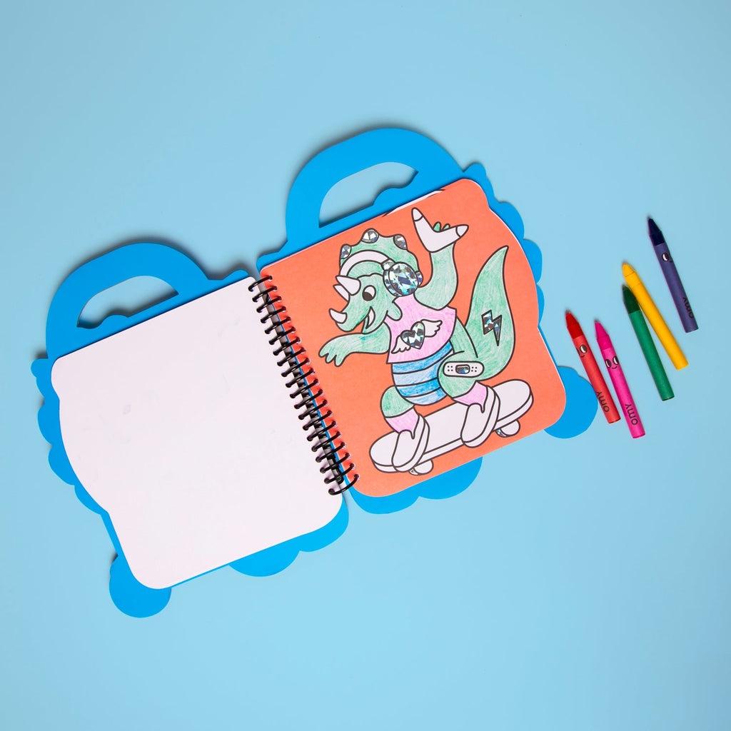 Dinosaur Coloring And Sticker Book With Two Sticker Sheets For Kids