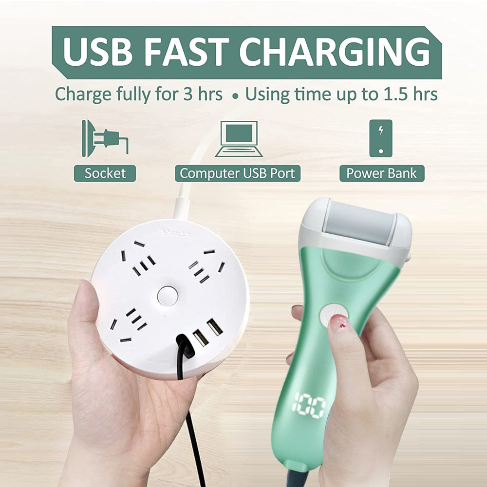 Rechargeable Cordless Electric Foot File For Heels Pedicure Tools