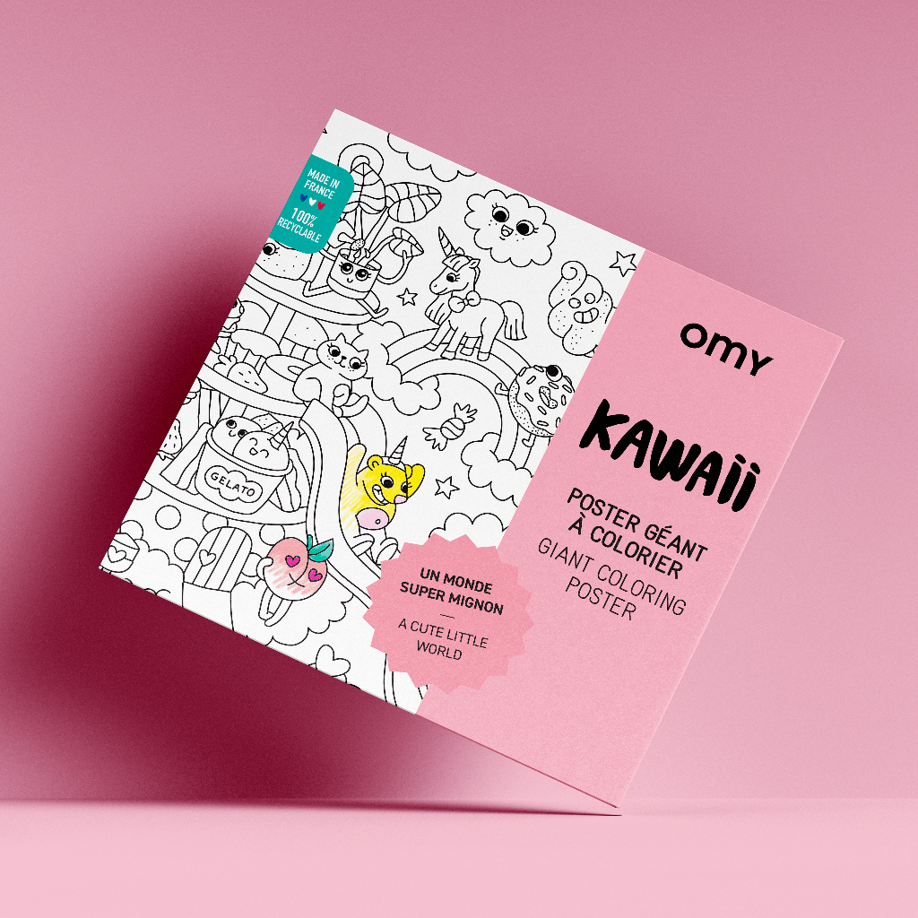 Kawaii Giant Coloring Poster For Wall Decor And Fun