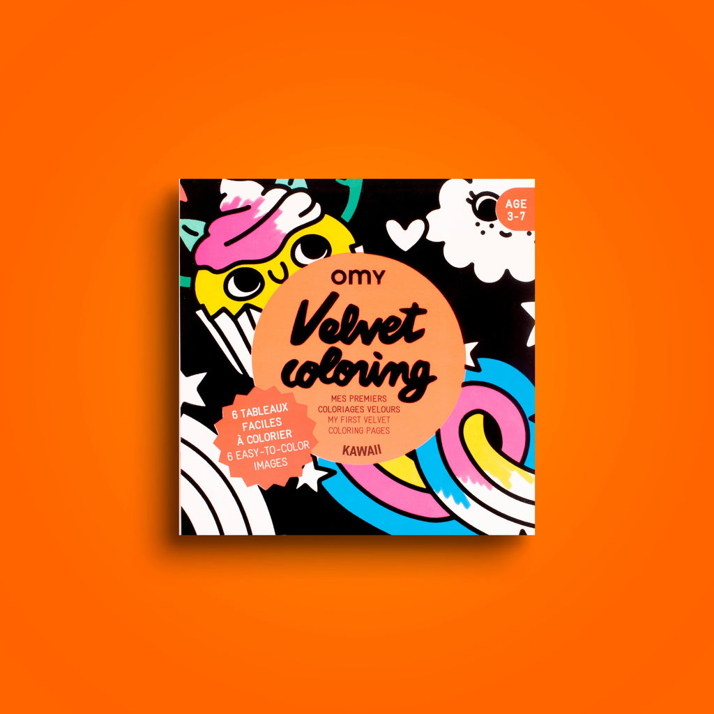 Kawaii Velvet Coloring Set For Kids With Six Soft Coloring Sheets