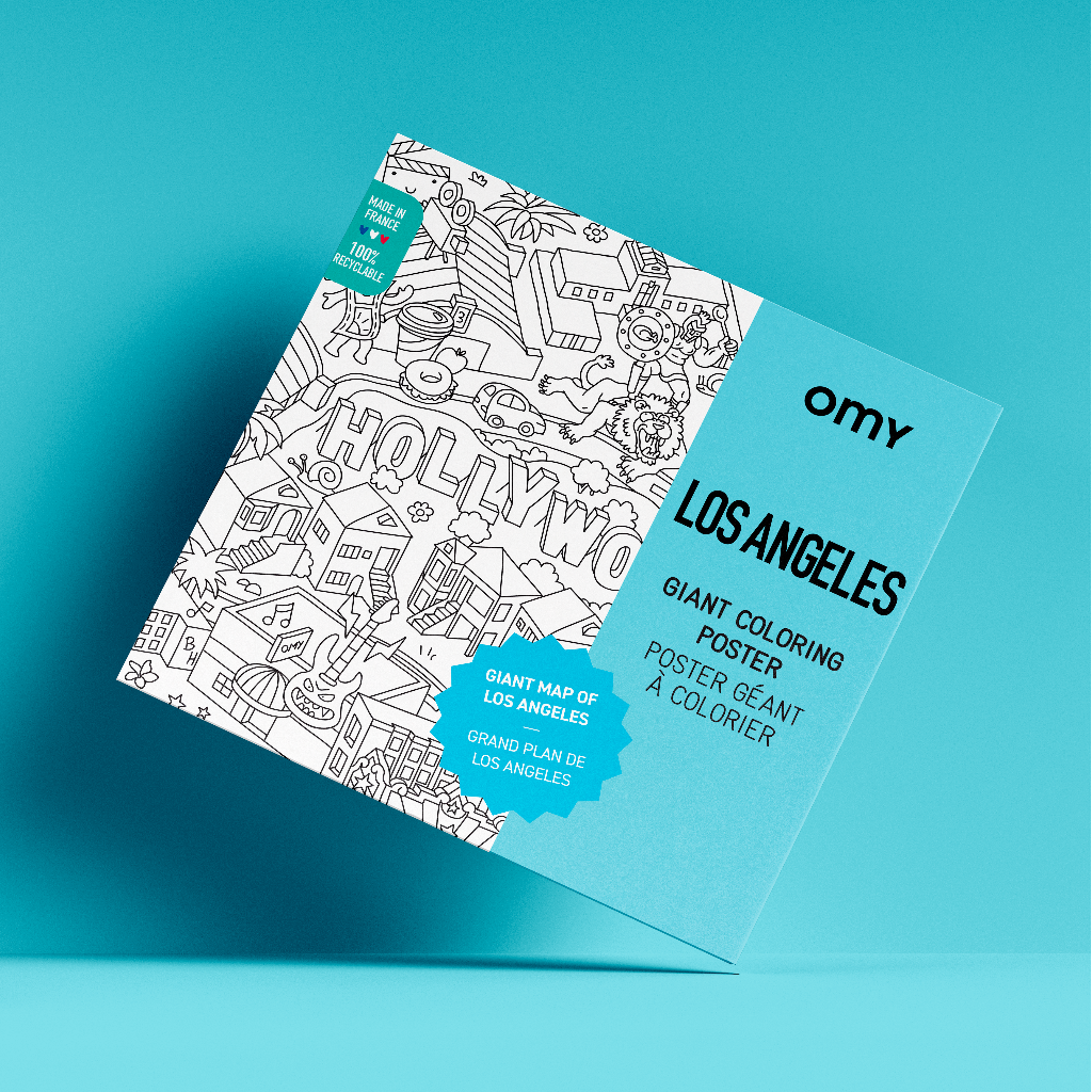 Los Angeles Coloring Poster Map Giant Wall Art For Kids And Adults