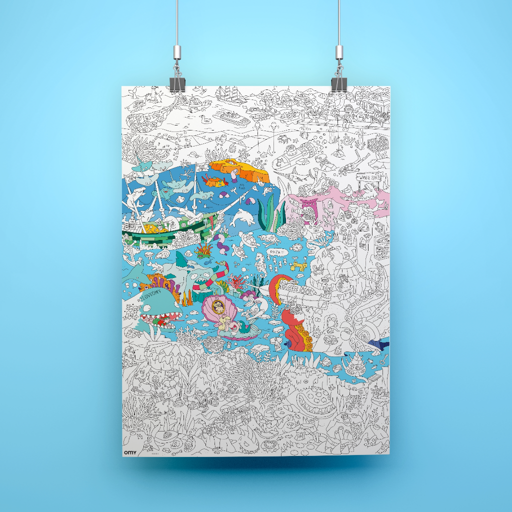 Ocean Giant Coloring Poster For All Ages Underwater Adventure
