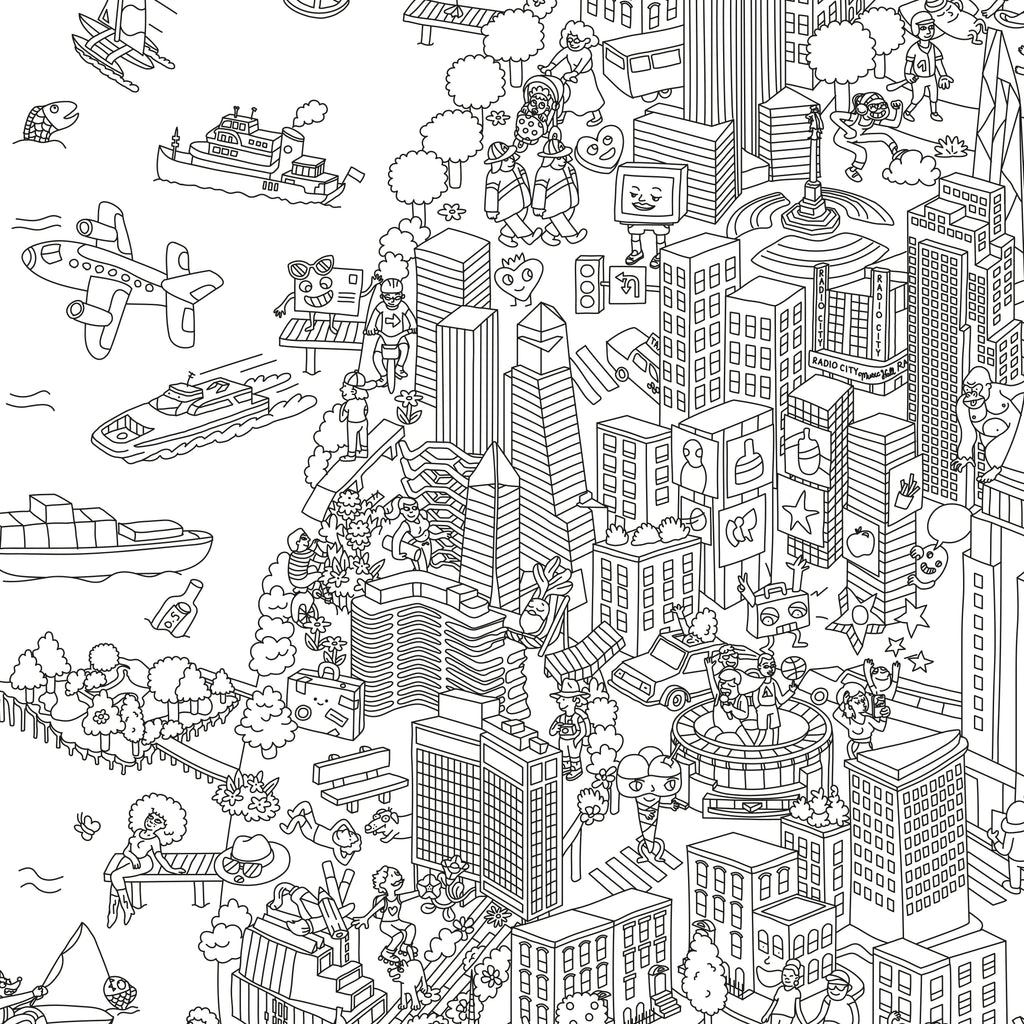 New York City Coloring Poster Giant for Kids and Family Fun