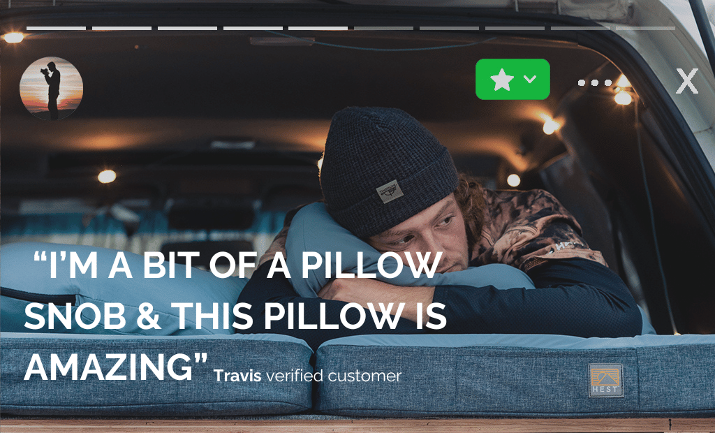 HEST Memory Foam Camp Pillow for Travel and Camping Comfort