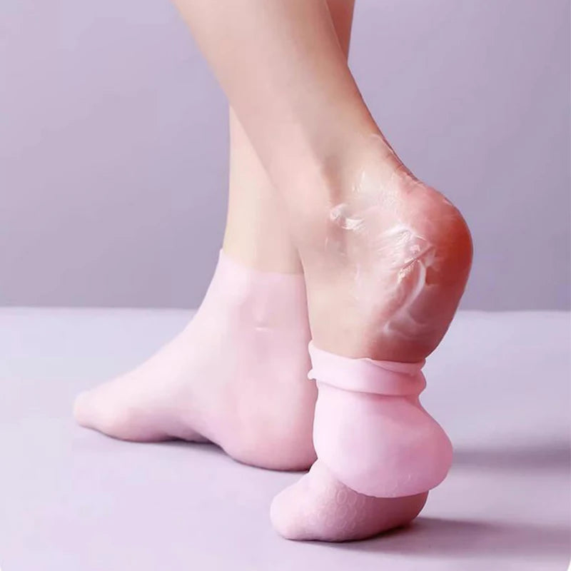Elastic Silicone Moisturising Gloves And Foot Bath Socks Waterproof
