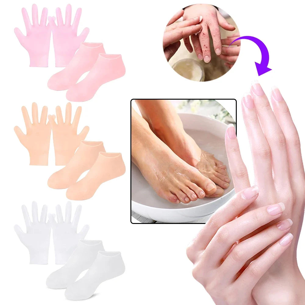 Silicone Anti Crack Foot Mask for Dryness and Hand Spa Treatment