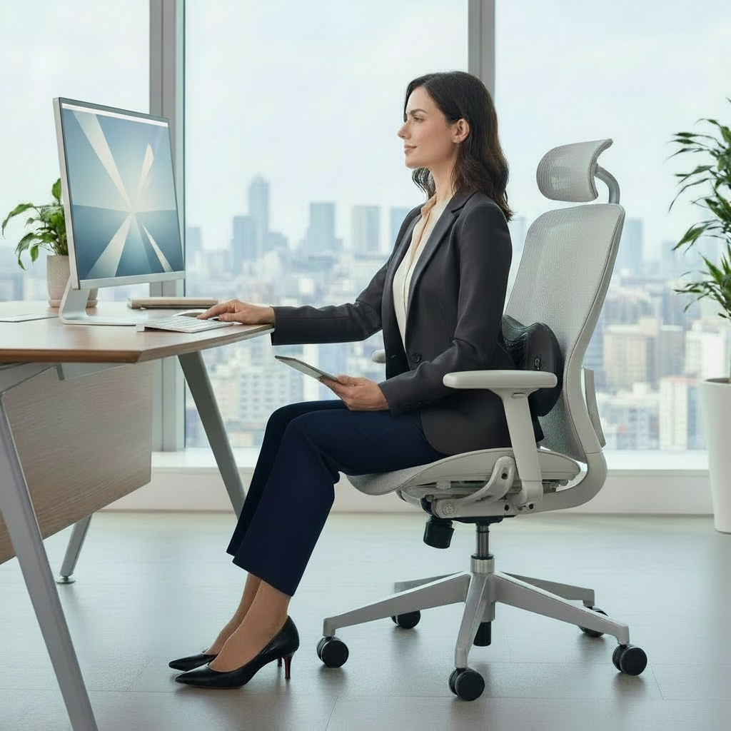 Desk Reset™ 3-in-1 Heat & Massage Back Support Cushion