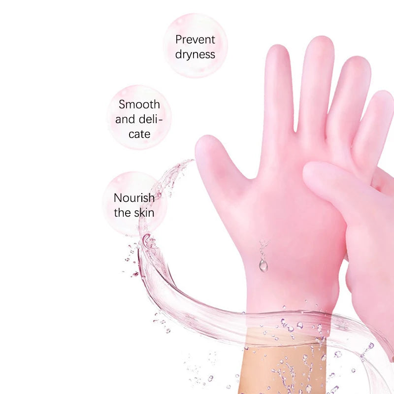 Elastic Silicone Moisturising Gloves And Foot Bath Socks Waterproof