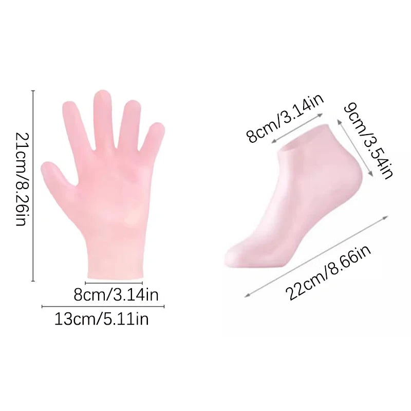 Elastic Silicone Moisturising Gloves And Foot Bath Socks Waterproof