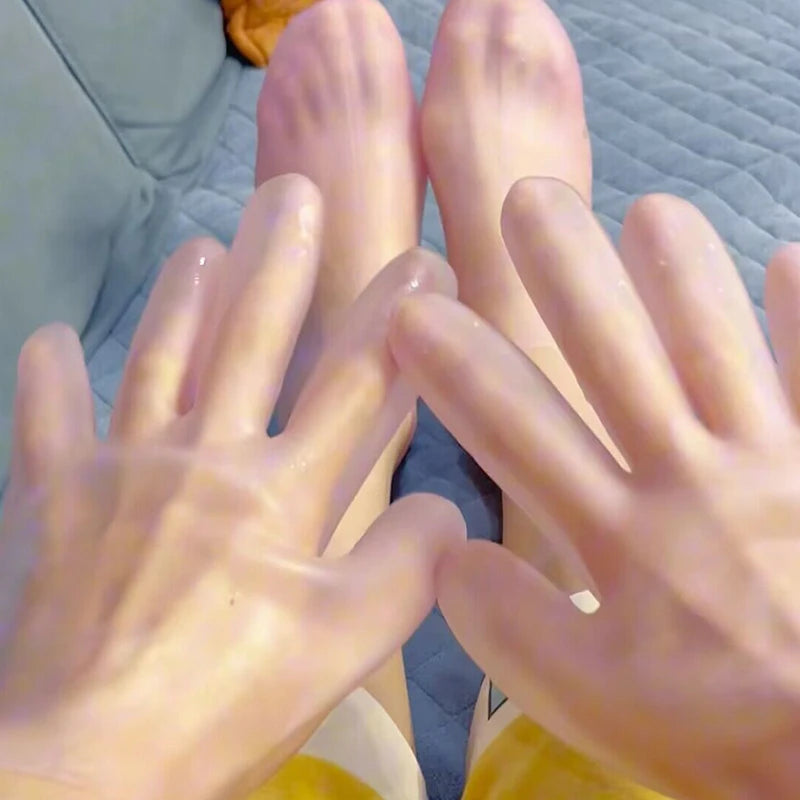 Elastic Silicone Moisturising Gloves And Foot Bath Socks Waterproof