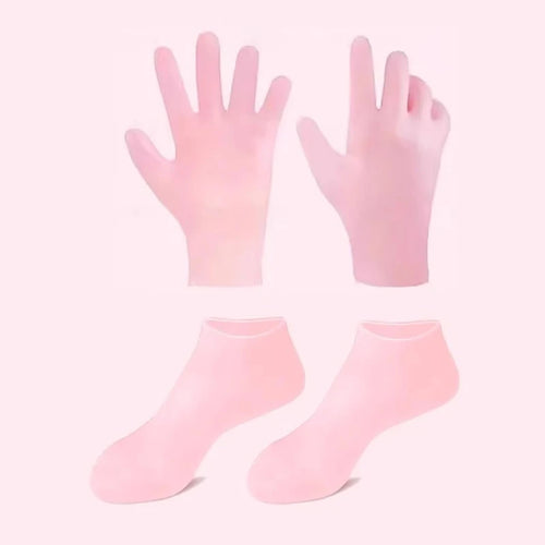 Elastic Silicone Moisturising Gloves And Foot Bath Socks Waterproof