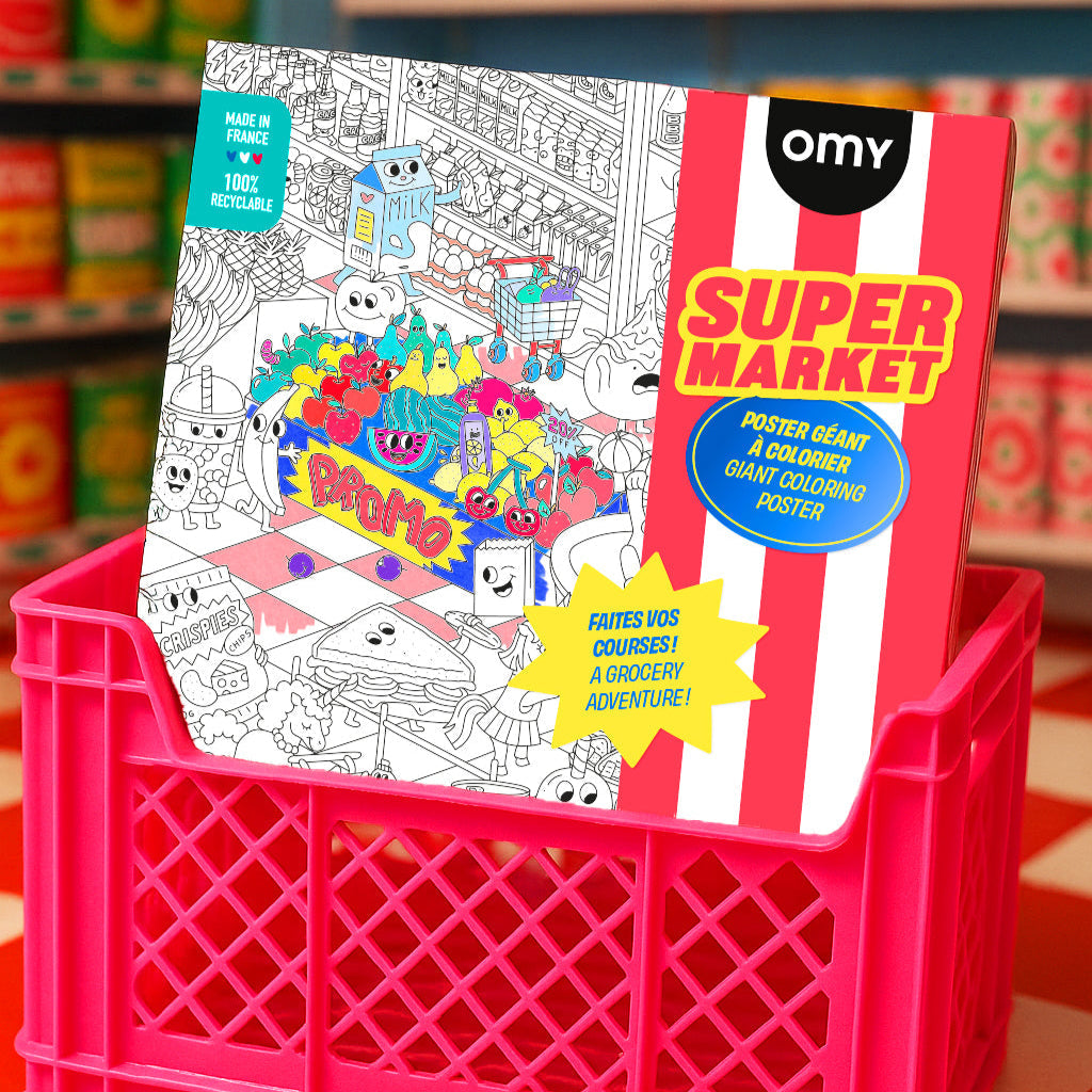 Super Market Giant Coloring Poster With Silly Shop Scenes