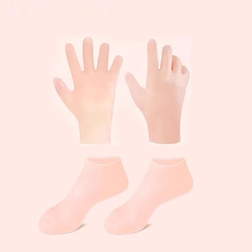 Elastic Silicone Moisturising Gloves And Foot Bath Socks Waterproof