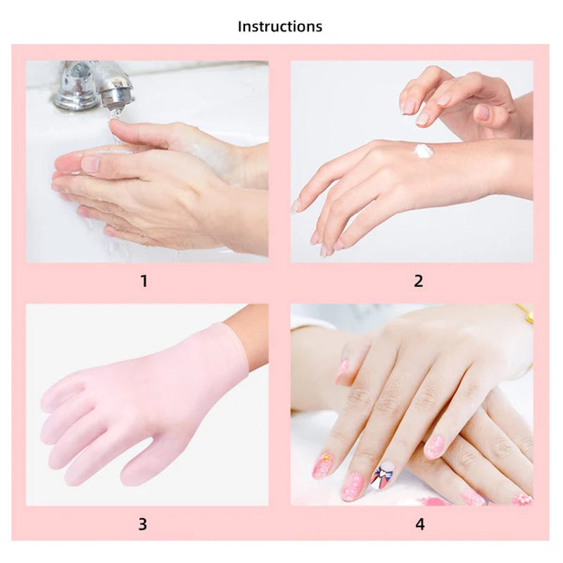 Elastic Silicone Moisturising Gloves And Foot Bath Socks Waterproof