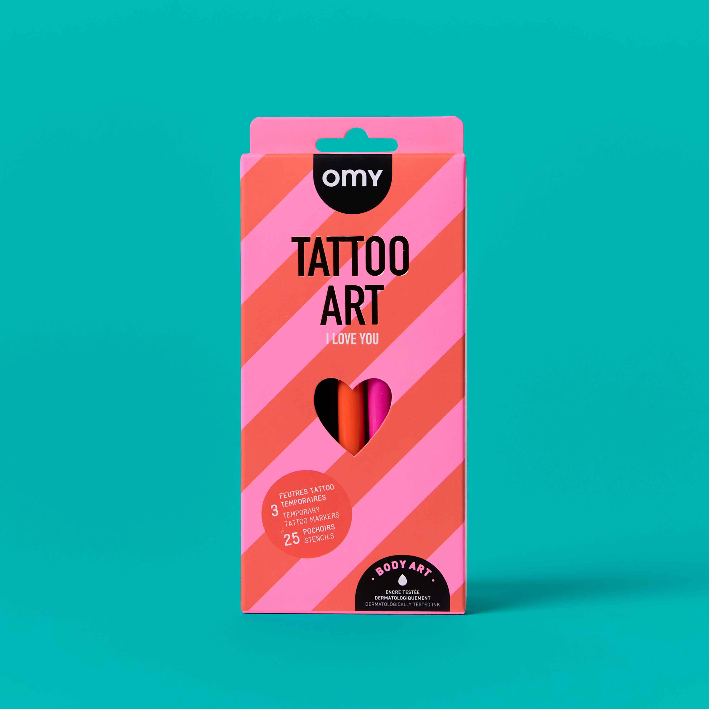 Temporary Tattoo Kit With Fast Drying Ink Markers And Stencils For Skin