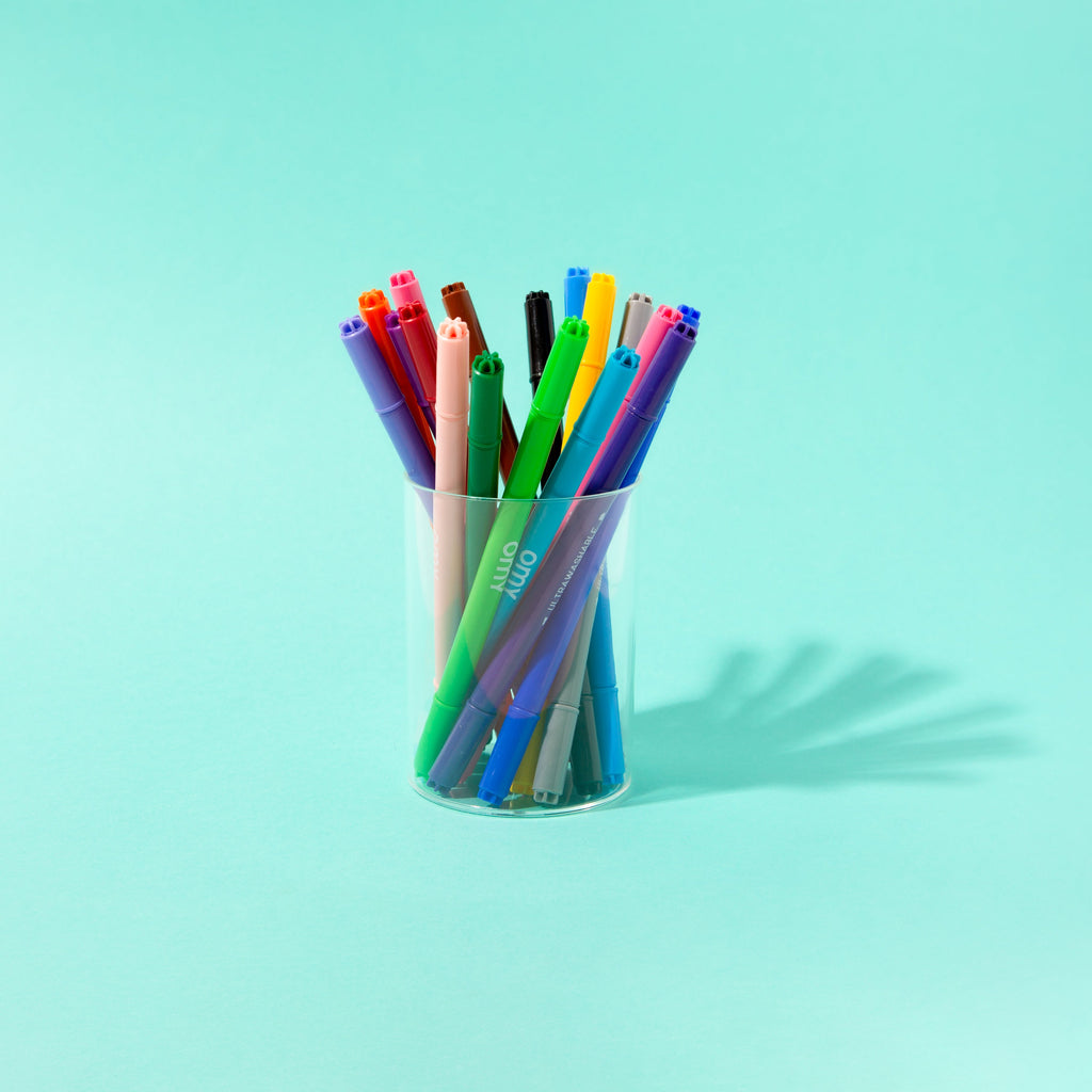 Ultra Washable Markers Set With 16 Colors And Double Tips For Kids