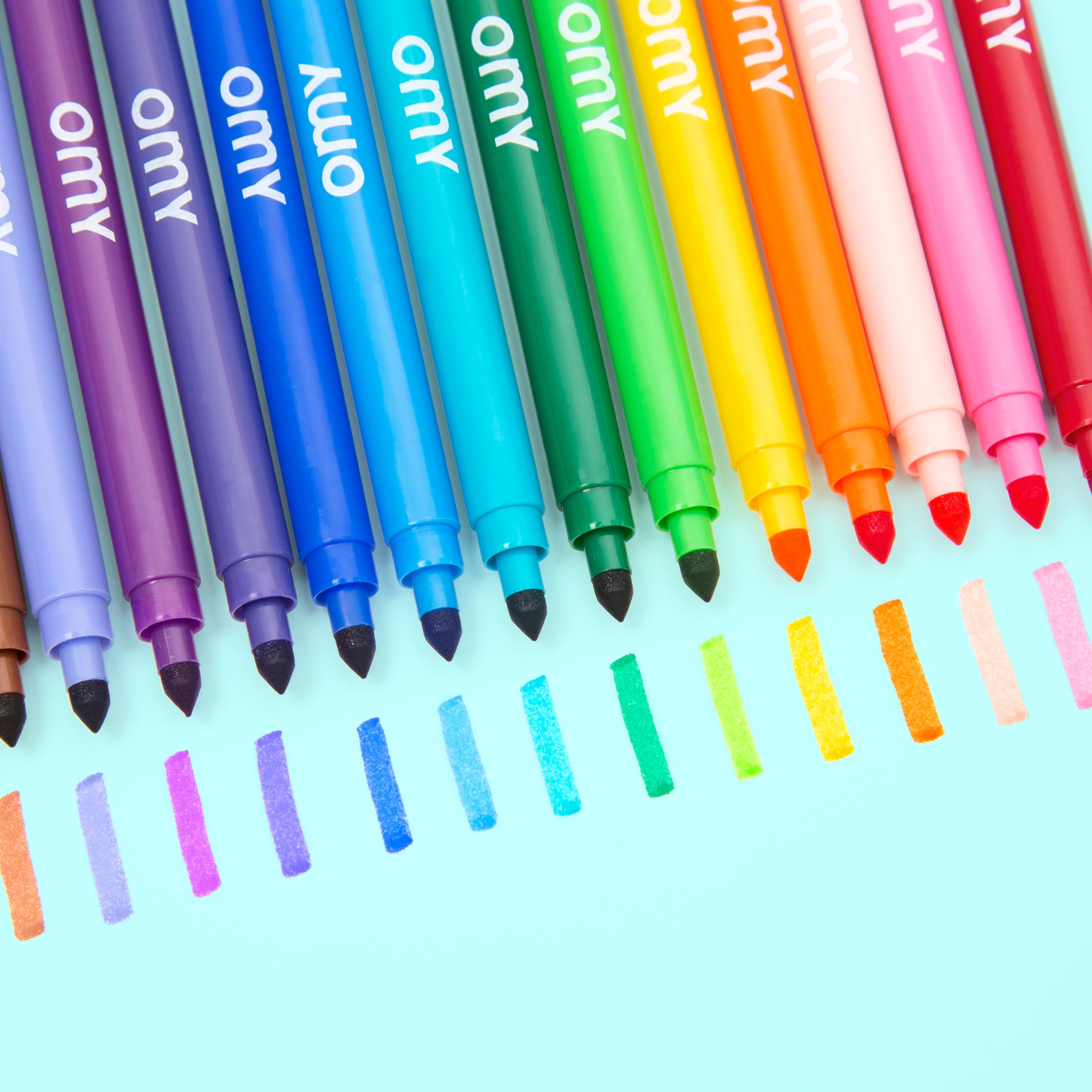 Ultra Washable Markers Set With 16 Colors And Double Tips For Kids