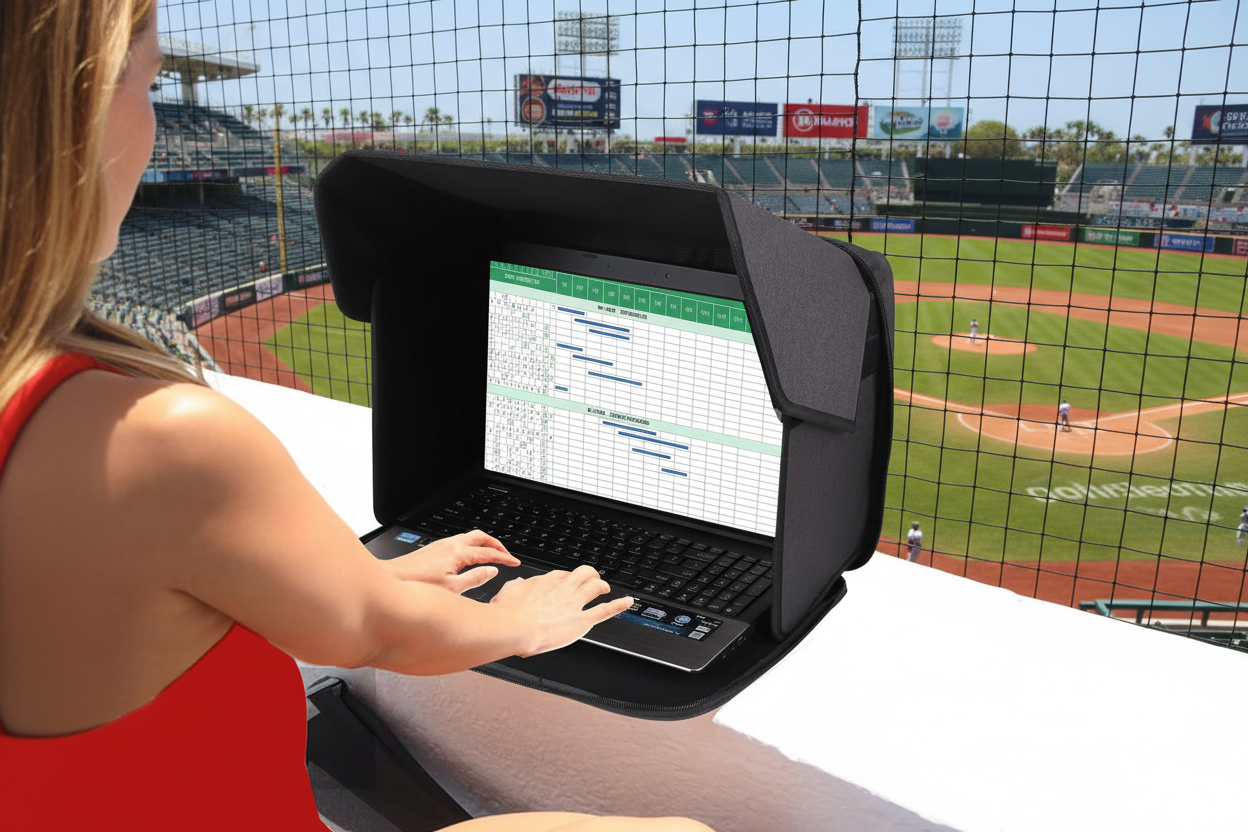 Sideline Reset™ WorkShade Laptop Cover – Portable Glare Shield for Travel & Sidelines