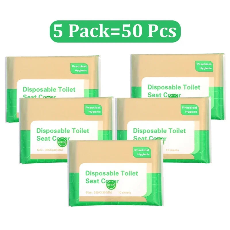 Waterproof Portable Disposable Toilet Seat Covers 10 Pack for Travel Hotels