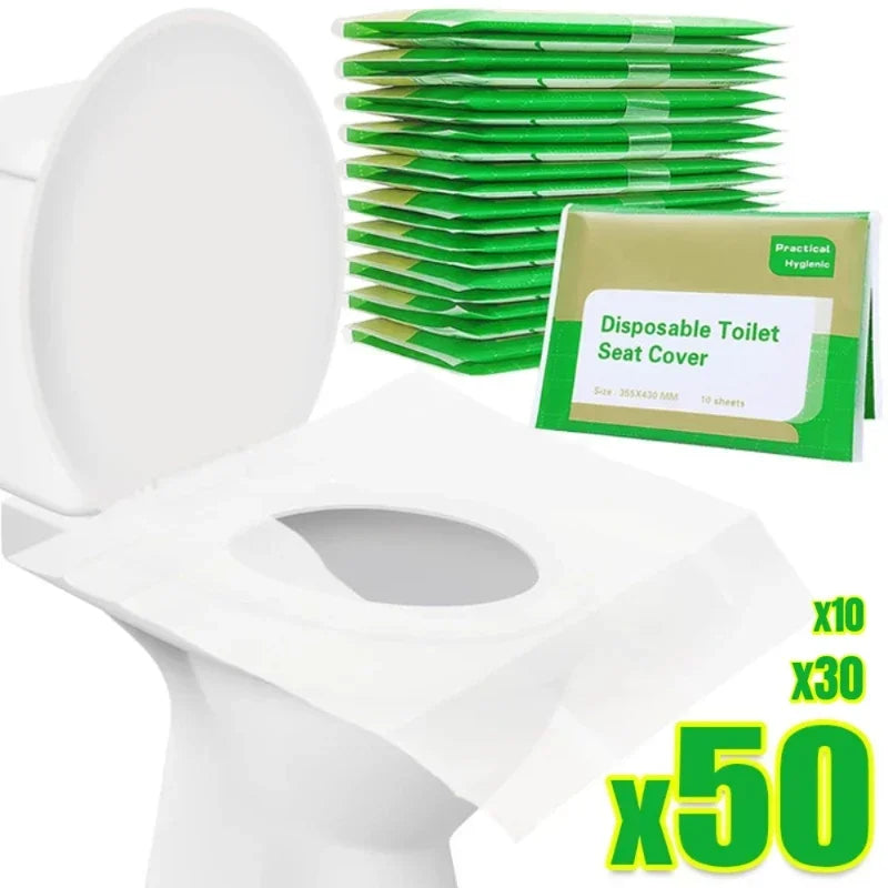Waterproof Portable Disposable Toilet Seat Covers 10 Pack for Travel Hotels