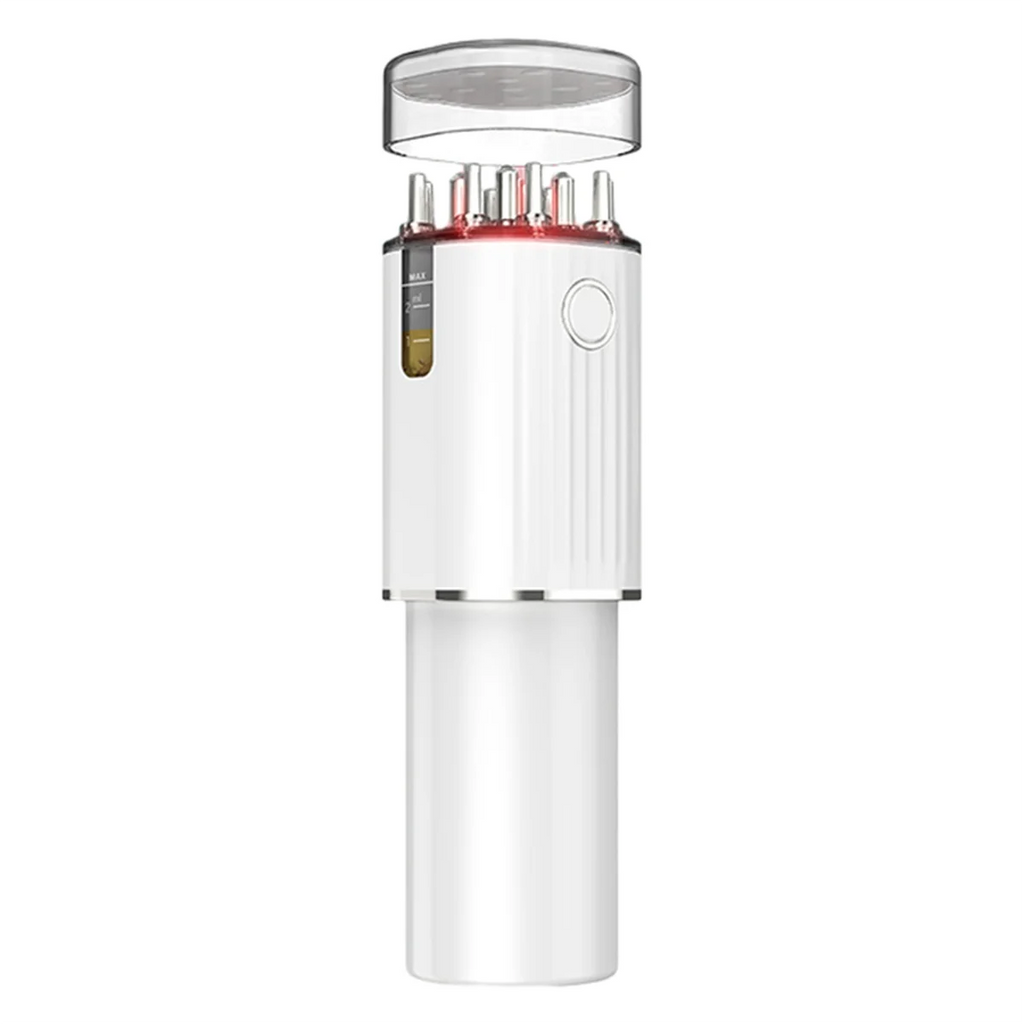 3 In 1 Vibrating Hair Oil Applicator Scalp Massager With Red Lights 70ml Storage