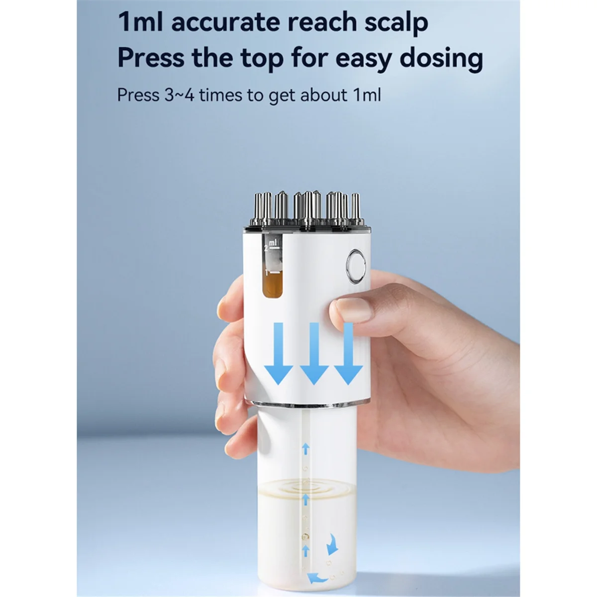 USB-C rechargeable scalp therapy applicator for self care and travel