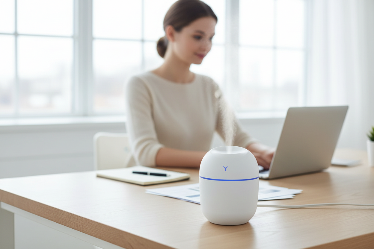 Portable Ultrasonic Humidifier USB Aroma Essential Oil Diffuser LED