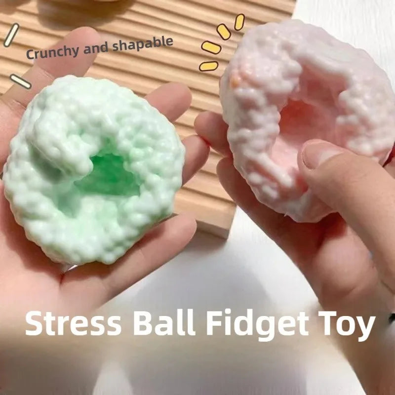 Crunchy Squishy Stress Ball Dual Texture Sensory Toy for Anxiety Relief - Fidget Hand Exercise Relax ADHD Focus Adult Kids Gift