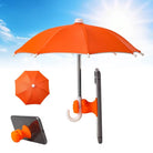 Pool Boy iPhone Umbrella in orange with suction cup phone stand and mini shade umbrella