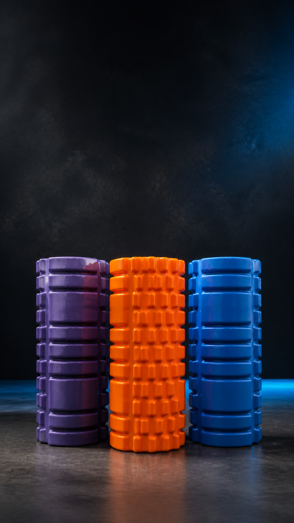 Three color options of the 13-inch travel foam roller